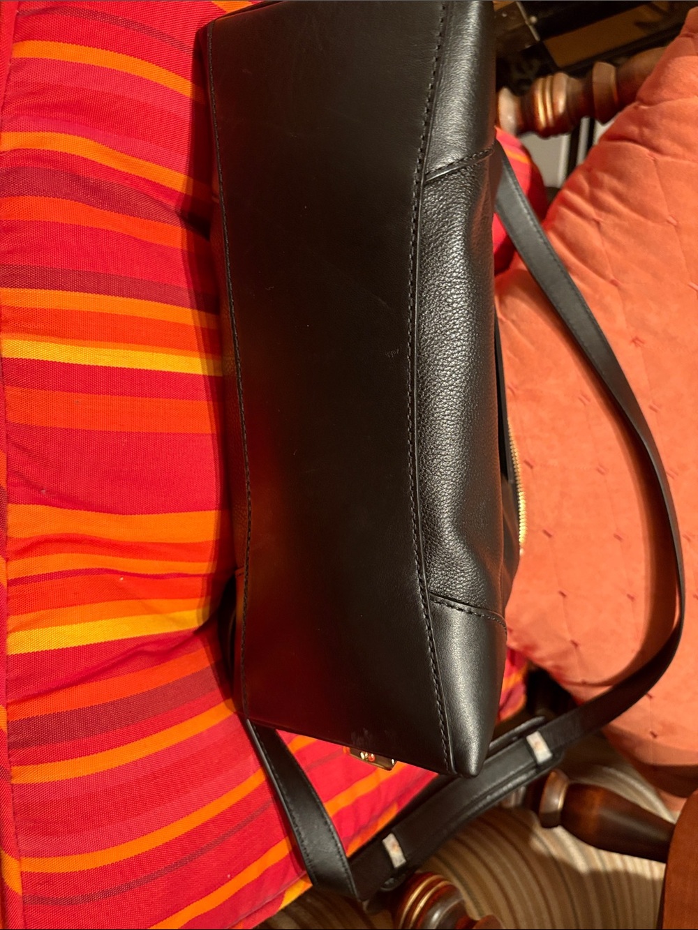 Michael Kors Black Pebble Leather Shoulder Bag with Gold Hardware - Picture 5 of 5